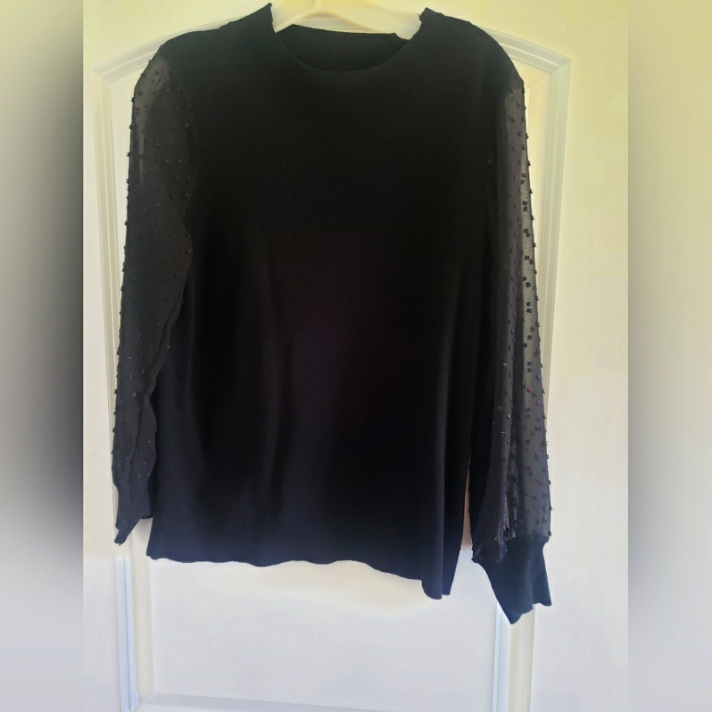 Indigo Rose Sweater Blouse Size L